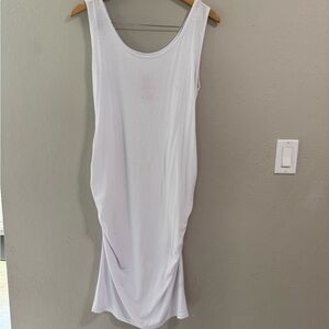 Liu & Qu White Ruched Tank Dress XL NWT